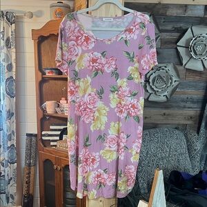 Floral Pink and Yellow Dress